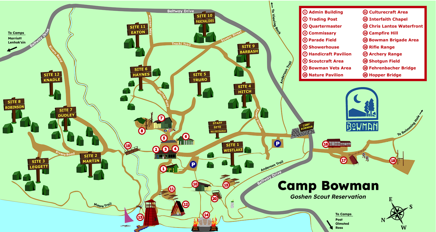 Camp Bowman map